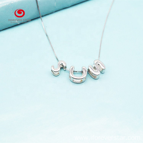 925 Sterling Silver English Alphabet DIY Pendant Necklace